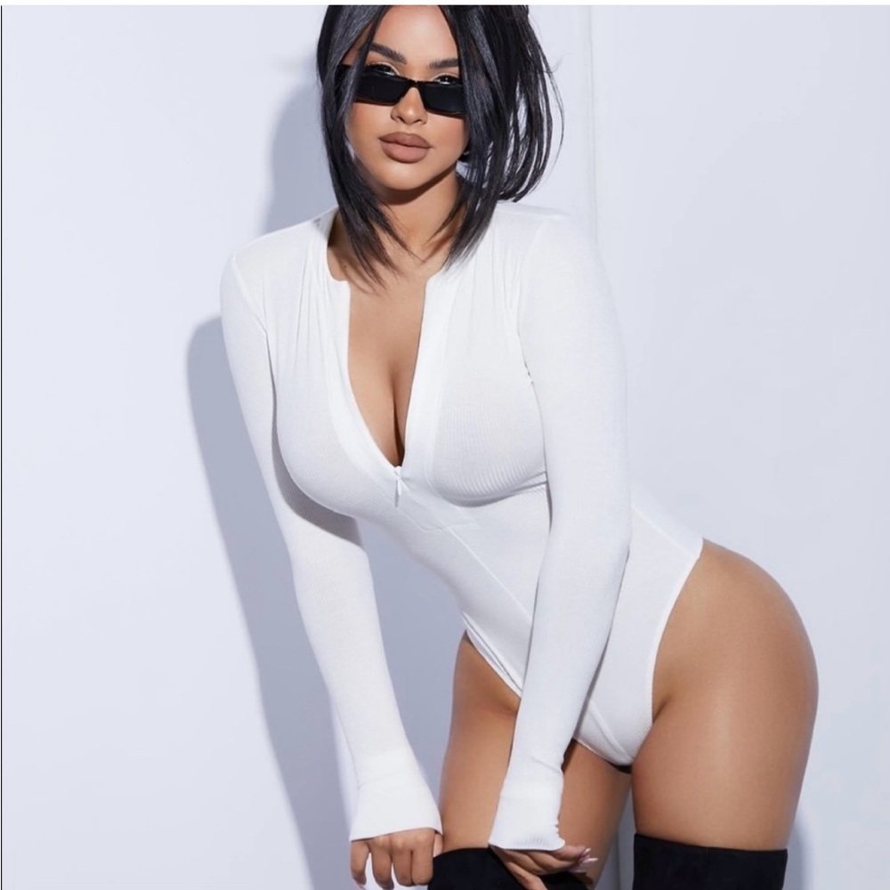 White Long Sleeve Bodysuit